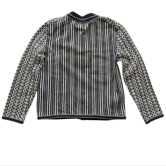 Tory Burch Monique Cardigan Navy and Ivory sz S - Picture 3 of 8